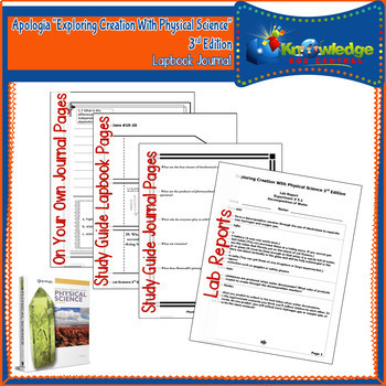 Preview of Apologia Exploring Creation With Physical Science 3rd Edition Lapbook Journal