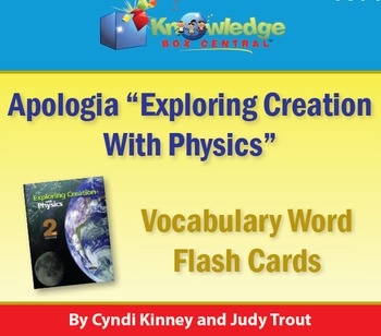 Preview of Apologia Physics 2nd Edition Vocabulary Word Flash Cards 2nd Edition