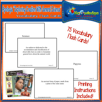 Preview of Apologia Exploring Creation w/General Science Vocab Word Flash Cards -1st/2nd Ed