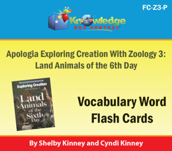 Preview of Apologia Exploring Creation with Zoology 3: Land Animals Vocab Flash Cards