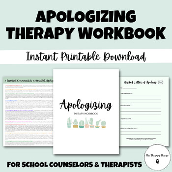 Preview of Apologizing Therapy Workbook