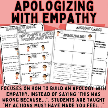 Preview of Apologizing with EMPATHY - Social/Emotional Learning Activity Unit | Lesson Plan