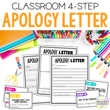 Preview of Apology Letter Template | How to Apologize | Social Emotional Learning