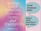 Apology Letter Template (With Sentence Stems, Prompts, and