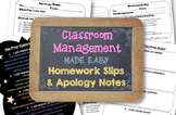 Classroom Management Made Easy: Apology Notes and Homework Slips