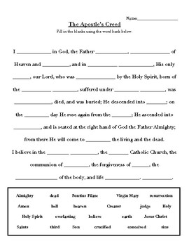 Best Ideas For Coloring Apostles Creed Printable