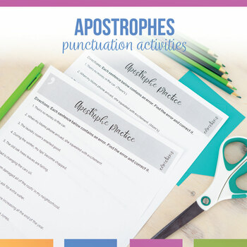 Preview of Apostrophe Activities & Presentation with Possession & Contractions