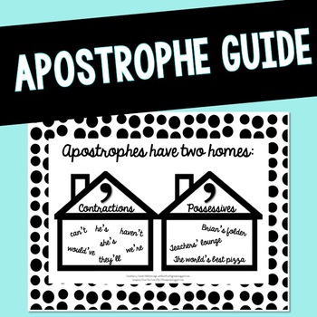 Apostrophe Guide by Write On Fourth Grade | Teachers Pay Teachers