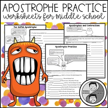 Preview of Apostrophe Practice Worksheets