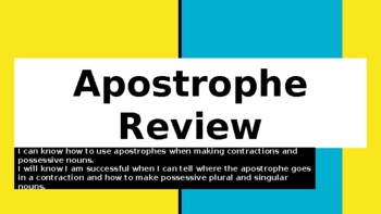 Preview of Apostrophe Spelling Rules Review