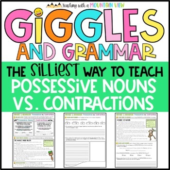 Preview of Apostrophes | Contractions vs. Possessive Nouns Grammar Worksheets