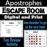 Apostrophes: Grammar Escape Room - ELA