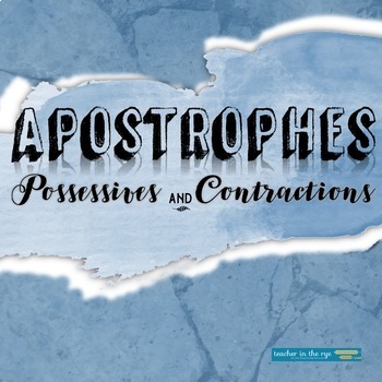 Preview of Apostrophes Worksheets Review Possessives and Contractions Six Rules for Usage