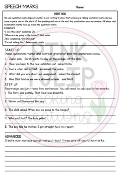 apostrophes and speech marks grammar worksheets with