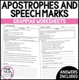 Apostrophes and Speech Marks - Grammar Worksheets with Answers