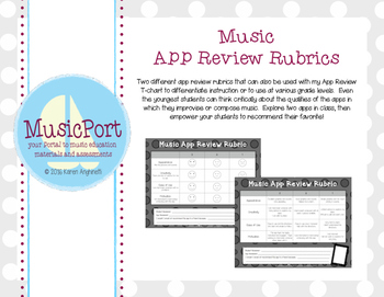 Preview of App Review Rubrics for the General Music Classroom