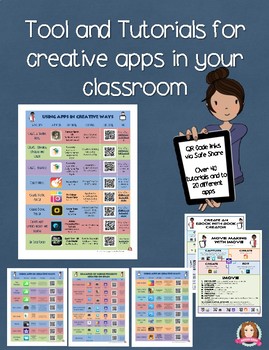 Preview of Distance Learning Creative Tools and QR linked Tutorials for  apps
