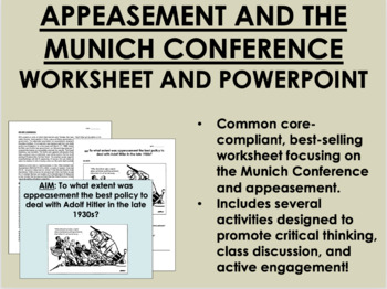 Preview of Appeasement and the Munich Conference worksheet