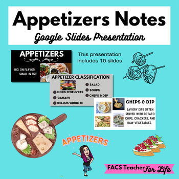 Preview of Appetizers Google Slides - FACS, FCS, Culinary, High School