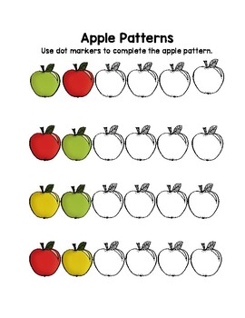 Apple AB Patterns by One Sharp PreK Class | Teachers Pay Teachers