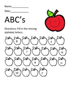 Apple ABC's by Bubblegum and Blueberries | TPT