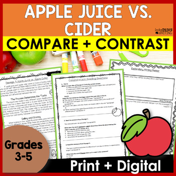 Preview of Apple Activities - Compare and Contrast Fall Writing and Reading Comprehension