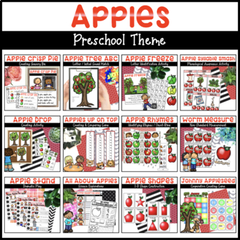 Preview of Apple Activities for Preschool - Apple Math, Literacy, & Apple Dramatic Play