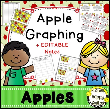 Preview of Apple Activity ~ Graphing Apples + EDITABLE notes