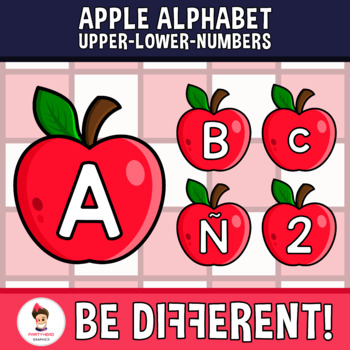 Preview of Apple Alphabet Clipart Letters Uppercase Lowercase Numbers Fall September