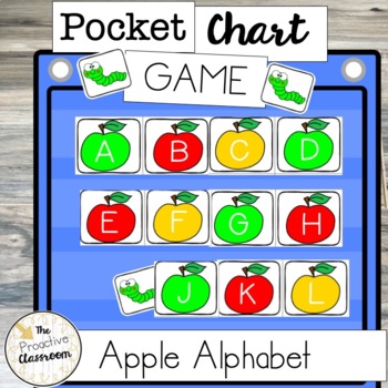 Preview of Apple Alphabet Pocket Chart Game | Letter Identification | Preschool | Fall