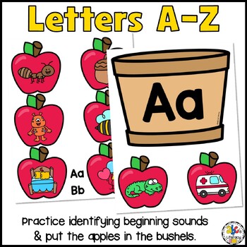 Apple Beginning Sounds Sort Activity by ABC's of Literacy | TpT