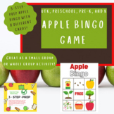 Apple Bingo Game for UTK, Preschool, Pre-K, TK, and Kindergarten