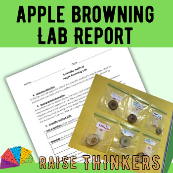 Preview of Apple Browning Scientific Method Lab Report | Middle School Science Experiment