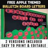 EDITABLE Bulletin Board Letters | Apple Theme - FREE
