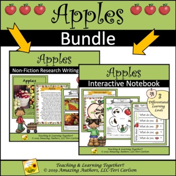 Preview of Apple Bundle: Non-Fiction Research Writing Project and Interactive Notebook Unit