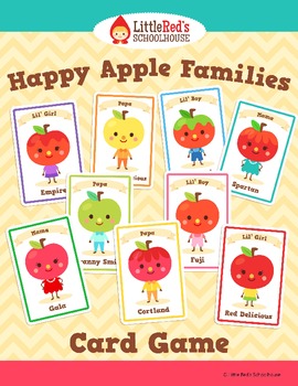 Apple Card Game Happy Apple Families By Littlered Tpt