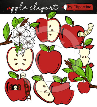 Preview of Cute Apple Clip Art commercial use