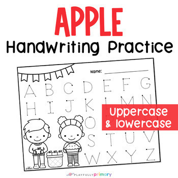 Preview of Apple Coloring Sheets + Alphabet Tracing, Apple Handwriting Practice Pages