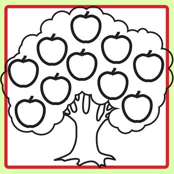 fruit tree clipart black and white