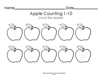 Preview of Apple Counting 1-10 (Count Apples) Sample