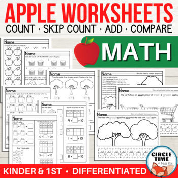 1-20 Addition Preschool  K1 Laminated Cards Set Counting Apple & Oranges Math