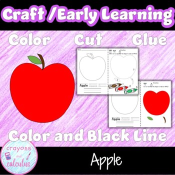 Preview of Apple Craft Color Cut Paste Trace