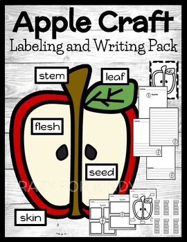 Preview of Apple Craft - Coloring Page - Writing Activity - Science Center - Kindergarten