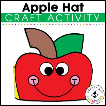 Preview of Apple Hat Craft Shape Activities Headband Back to School September Crown Fall