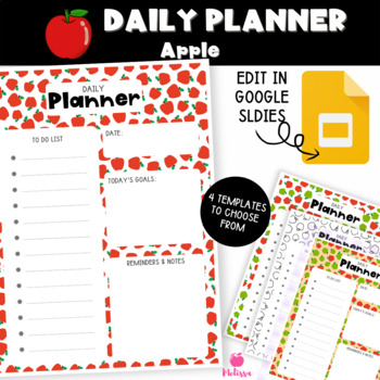 Preview of Apple Daily Planner (Google Slides Editable)