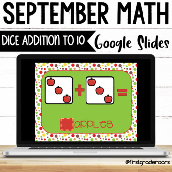 Preview of Apple Dice Addition | September Google Slides | Distance Learning