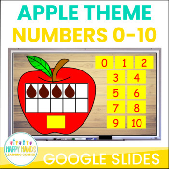 Preview of Apple Digital Math Ten Frame Counting for Numbers 0-10 on Google Slides
