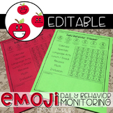 Apple Emoji Daily Behavior Monitoring Form ( 6 editable ve