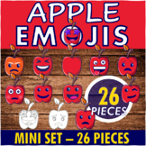 Apple Emojis Apple Faces Apple Emoticons Clipart - MINISET