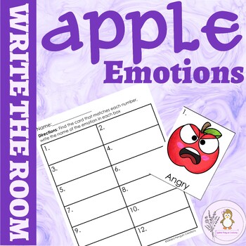 Preview of Apple Emotions Write the Room Back to School